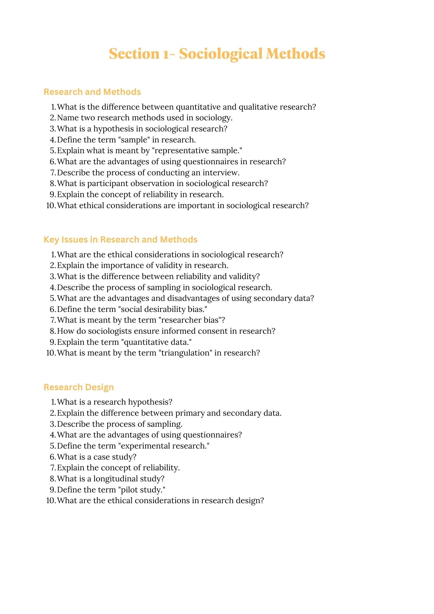 A level Sociology- AQA