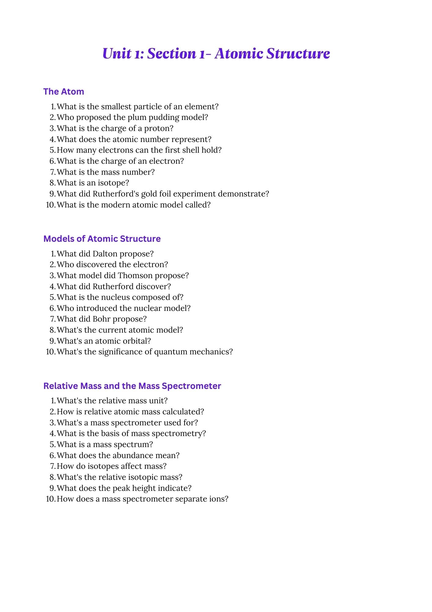 A level Chemistry- AQA