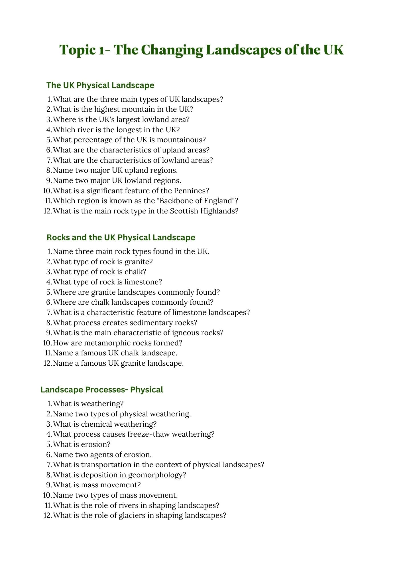 GCSE Geography- Edexcel