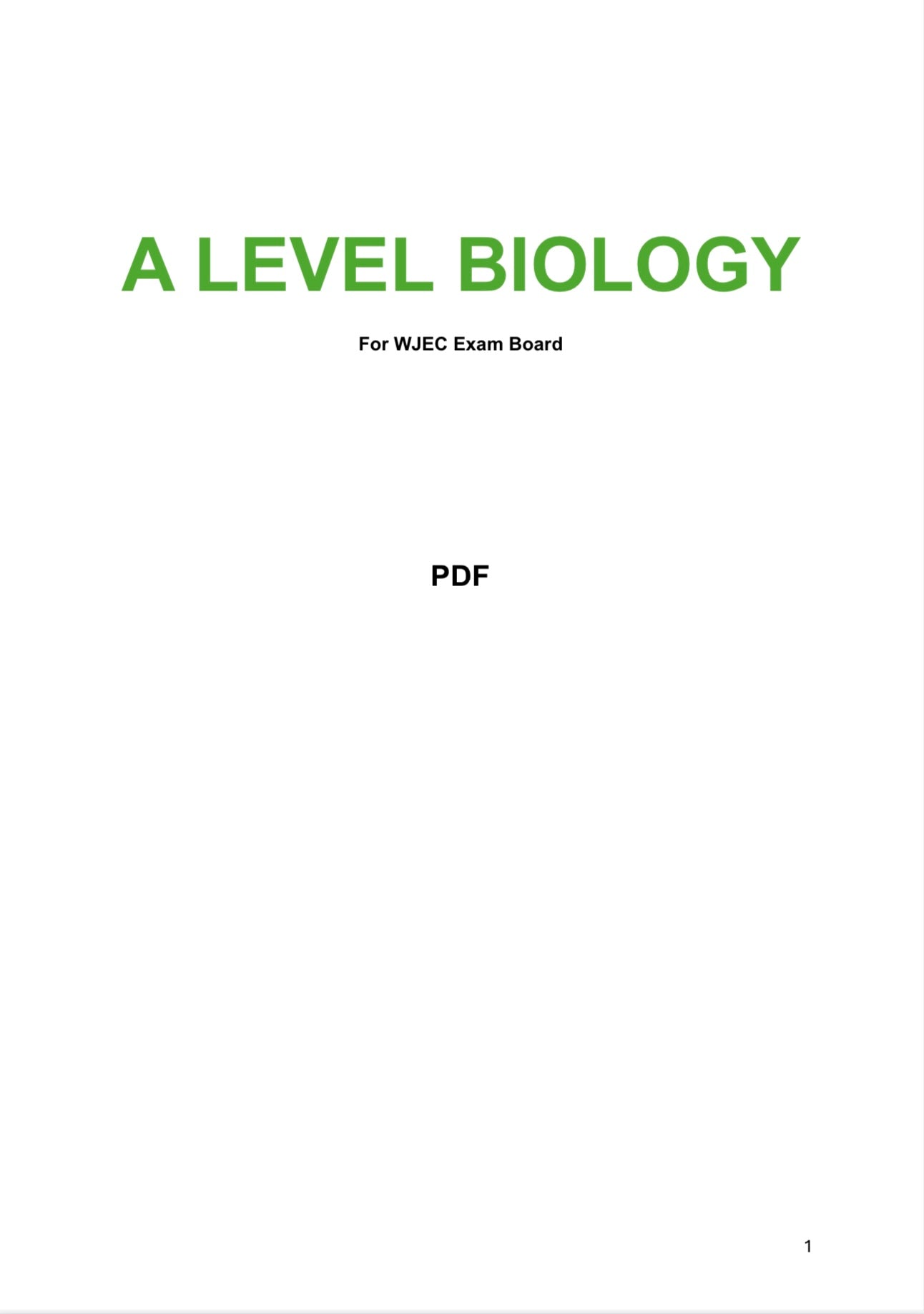 WJEC A level Biology