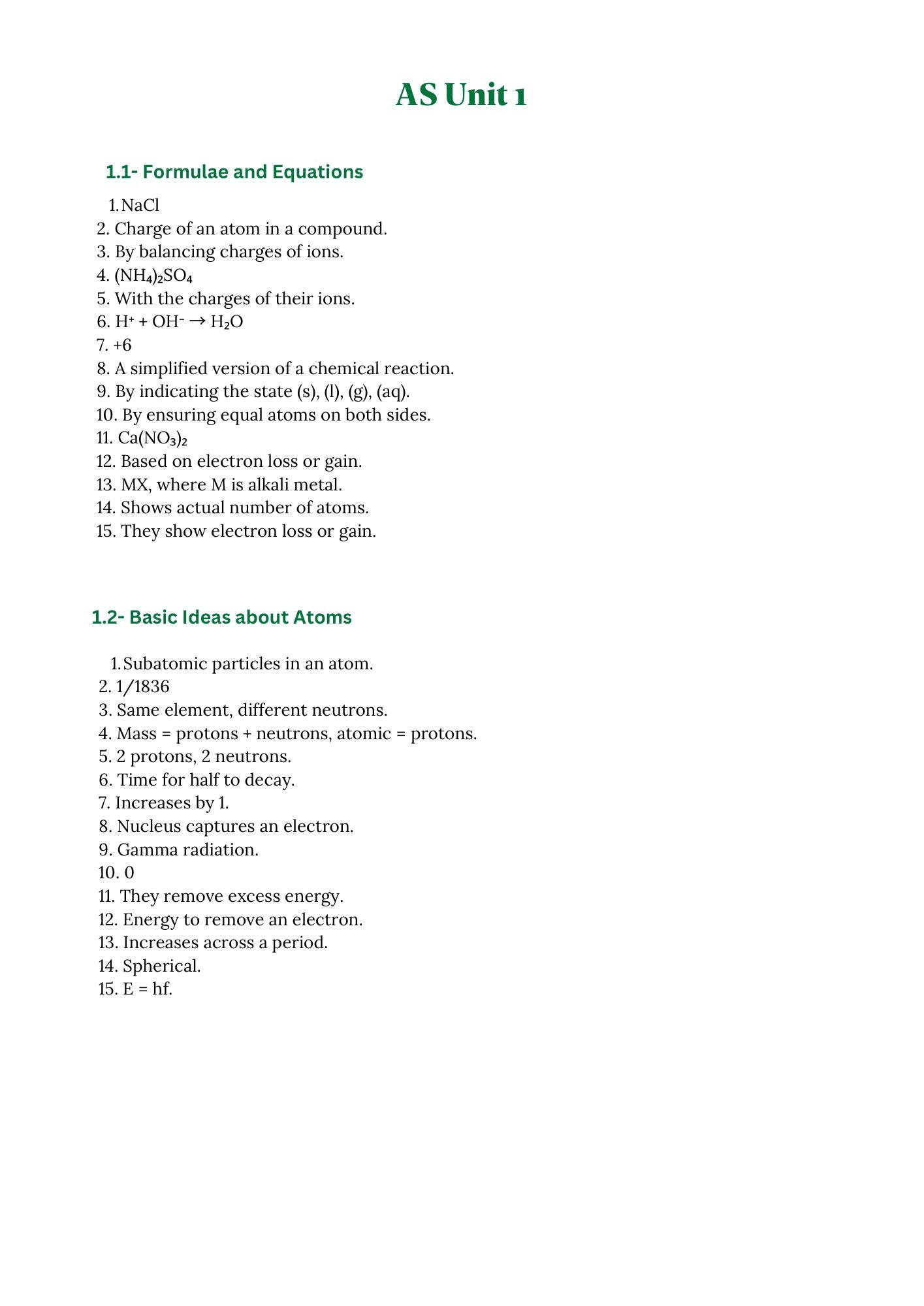 WJEC A level Chemistry